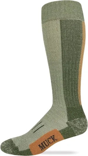 MUCK Boot Mens Merino Wool Heavyweight Over The Calf Seamless Toe Boot Socks 1 Pair Pack