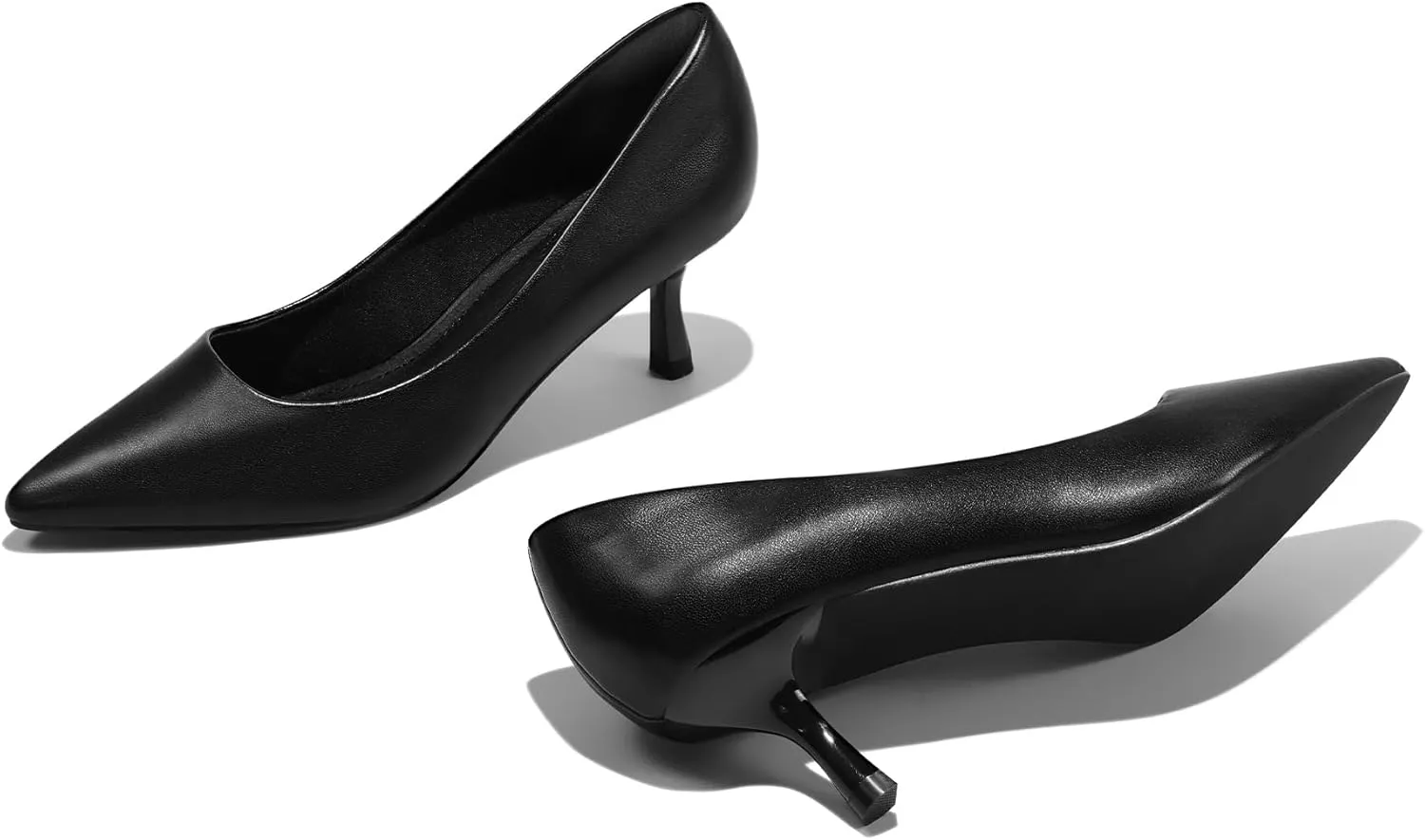 mysoft Kitten Heels for Women Low Heel Pumps 2 Inch Closed Toe Wedding Dress Shoes