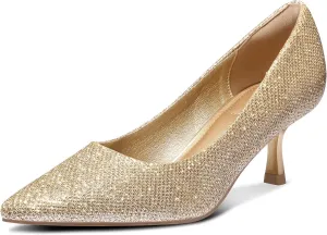 mysoft Kitten Heels for Women Low Heel Pumps 2 Inch Closed Toe Wedding Dress Shoes