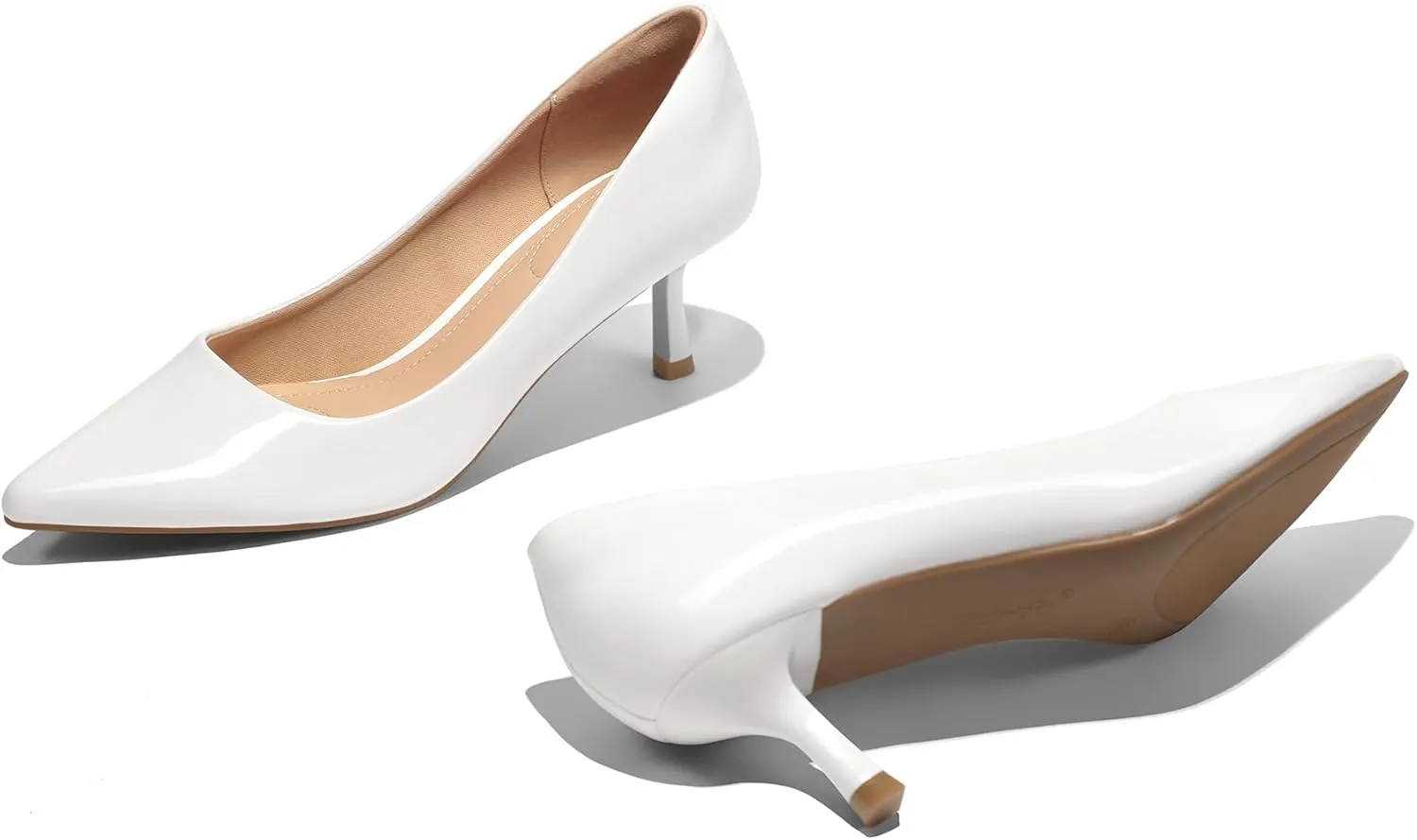 mysoft Women's Pumps 2 inch Kitten Heel Pointed Toe Low Heel Dress Shoes