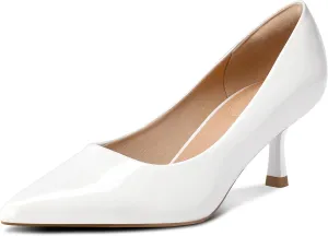 mysoft Women's Pumps 2 inch Kitten Heel Pointed Toe Low Heel Dress Shoes