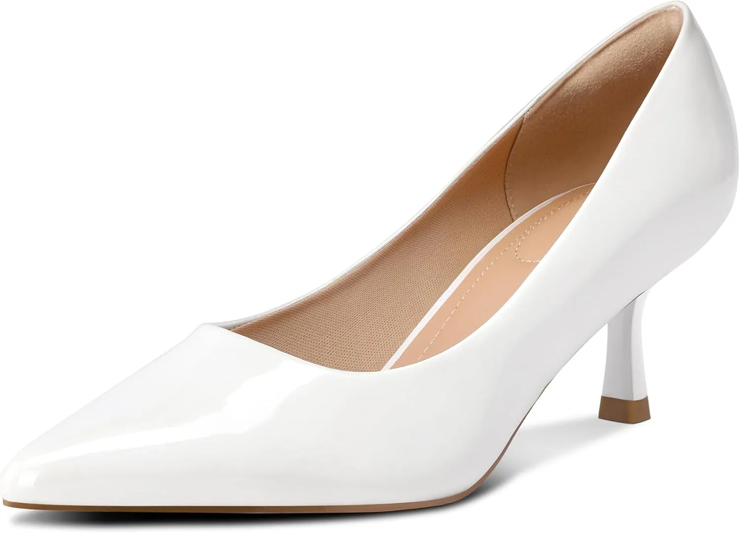 mysoft Women's Pumps 2 inch Kitten Heel Pointed Toe Low Heel Dress Shoes