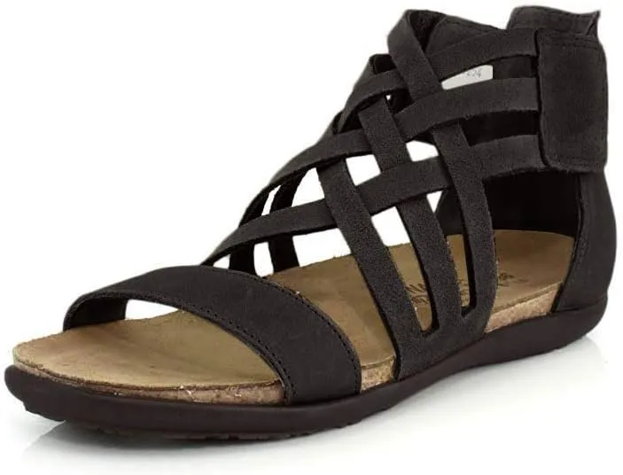 NAOT Footwear Women's Marita Sandal Black Velvet Nubuck 6 M US