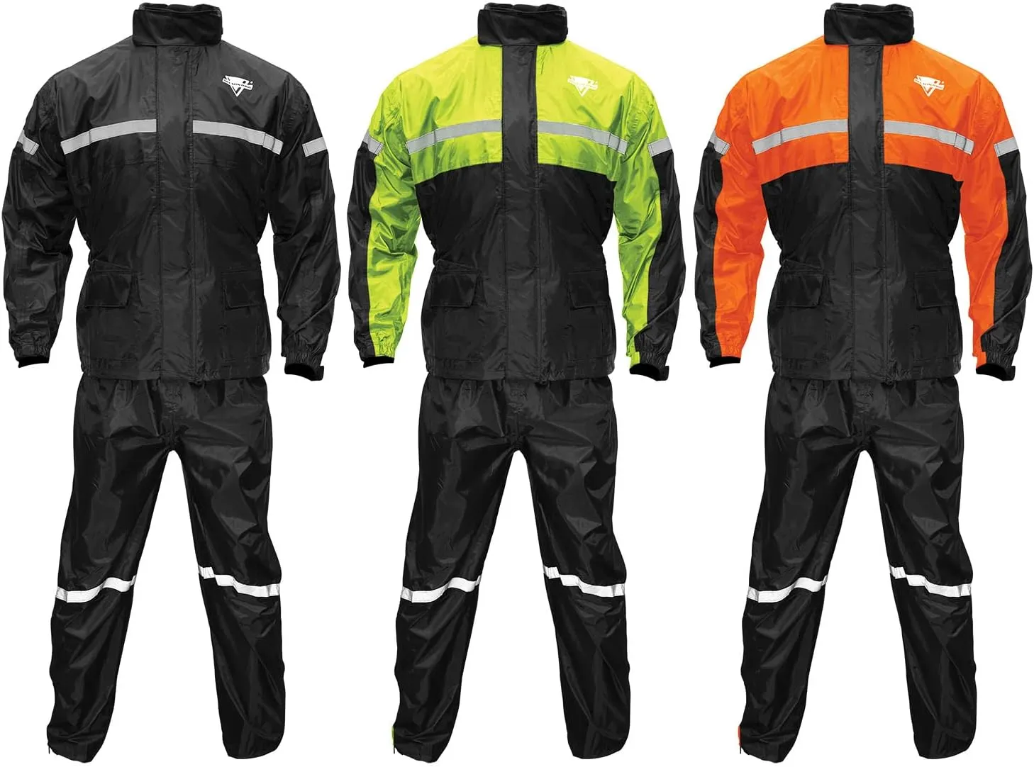 Nelson Rigg Stormrider Rain Suit; 100% Waterproof, Pants and Jacket Included with Reflective Striping (Orange/Black, 3X-Large)