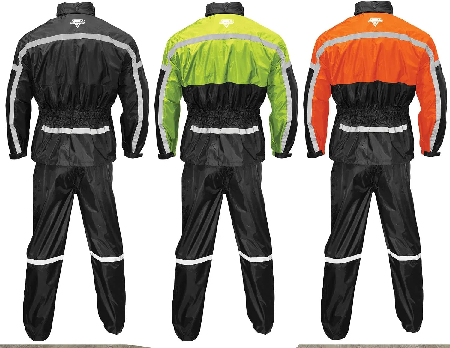 Nelson Rigg Stormrider Rain Suit; 100% Waterproof, Pants and Jacket Included with Reflective Striping (Orange/Black, 3X-Large)