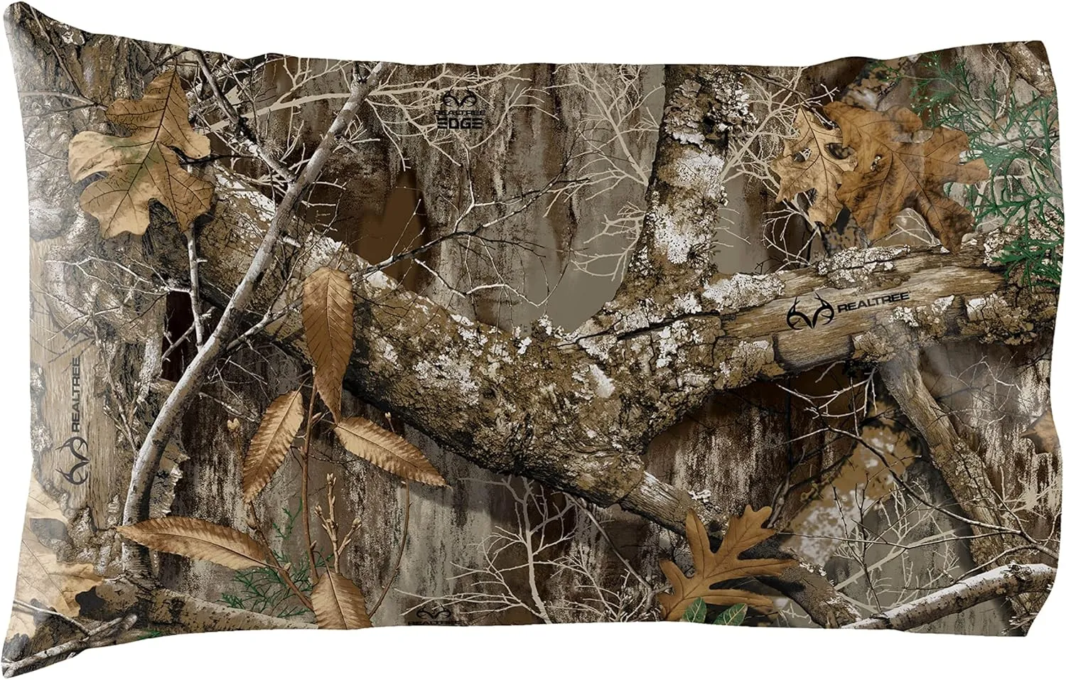 Northwest Realtree 3-Piece Twin Sheet Set, 1 Fitted Sheet, 1 Flat Sheet, 1 Pillowcase, Camo Bedding, Cabin Sheets, Realtree Edge