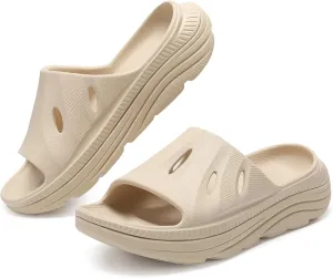 NPNYSY Womens Recovery Sandals Mens Comfortable Athletic Slides Thick Cushion Lightweight Plantar Fasciitis Sport Sliders of Indoor Outdoor,Arch Support Orthotic Open Toe