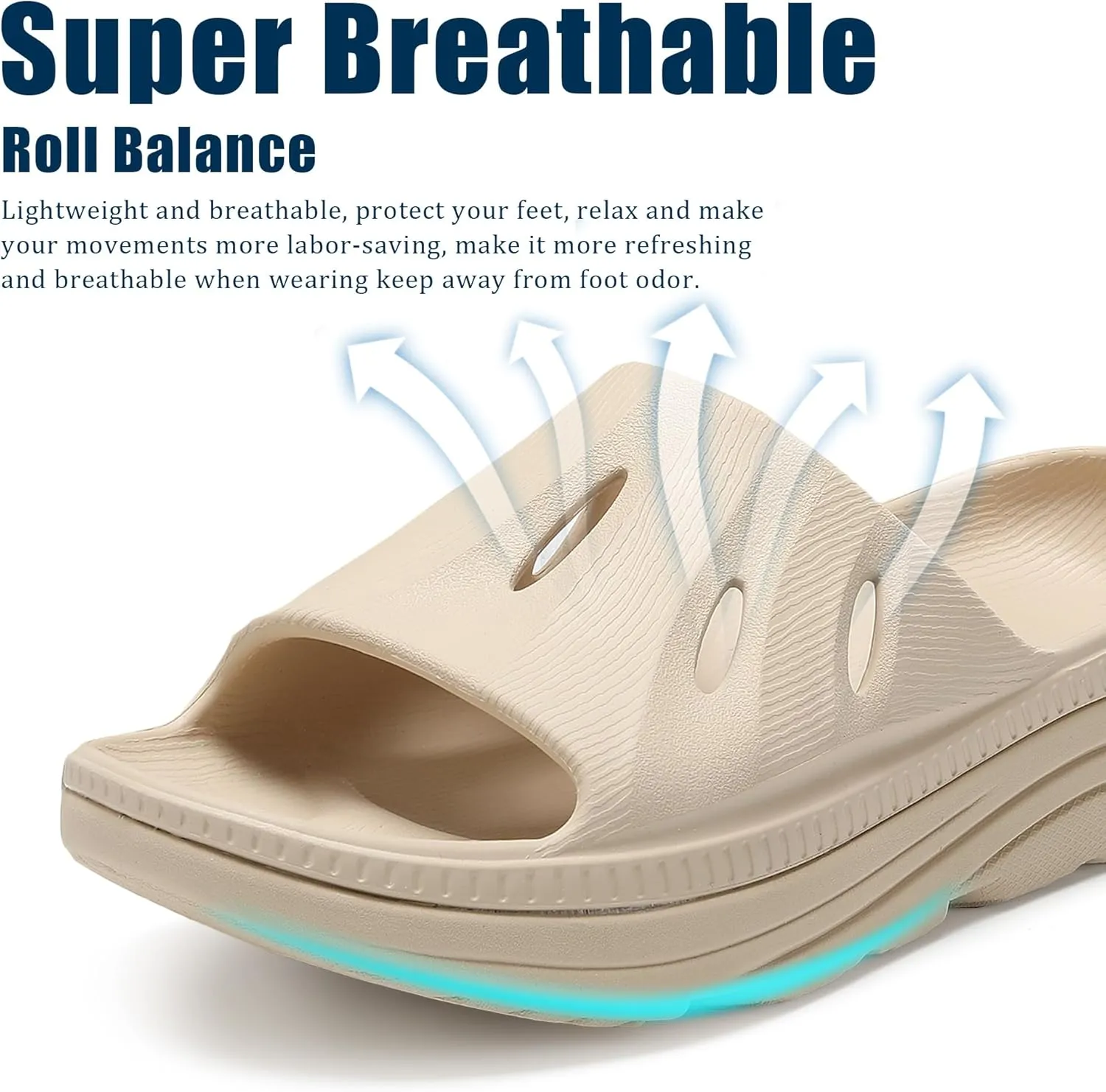 NPNYSY Womens Recovery Sandals Mens Comfortable Athletic Slides Thick Cushion Lightweight Plantar Fasciitis Sport Sliders of Indoor Outdoor,Arch Support Orthotic Open Toe