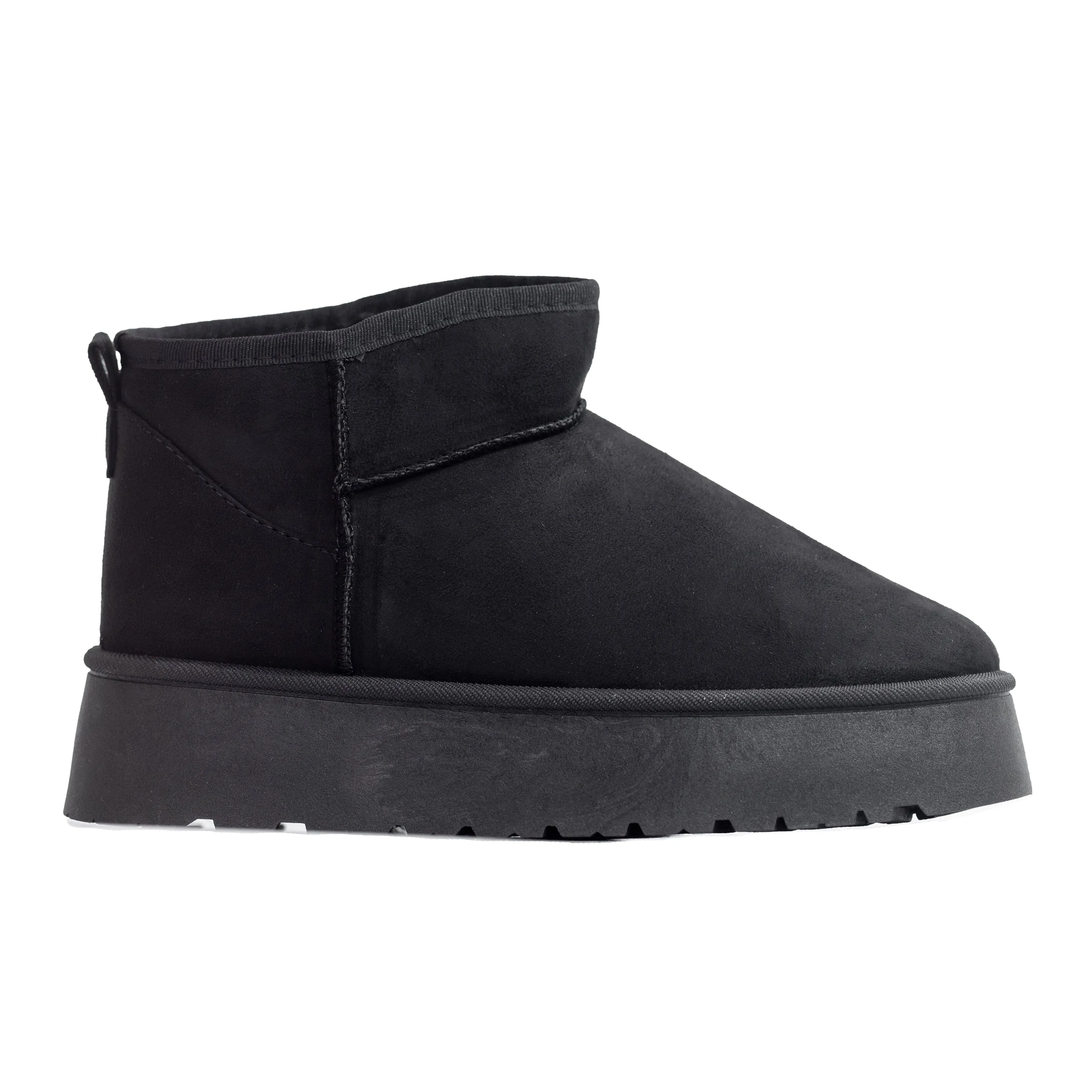Oaklee - Women's Platform Booties, Slip-On Design & Faux Fur Lining, Perfect for Cold Weather Comfort