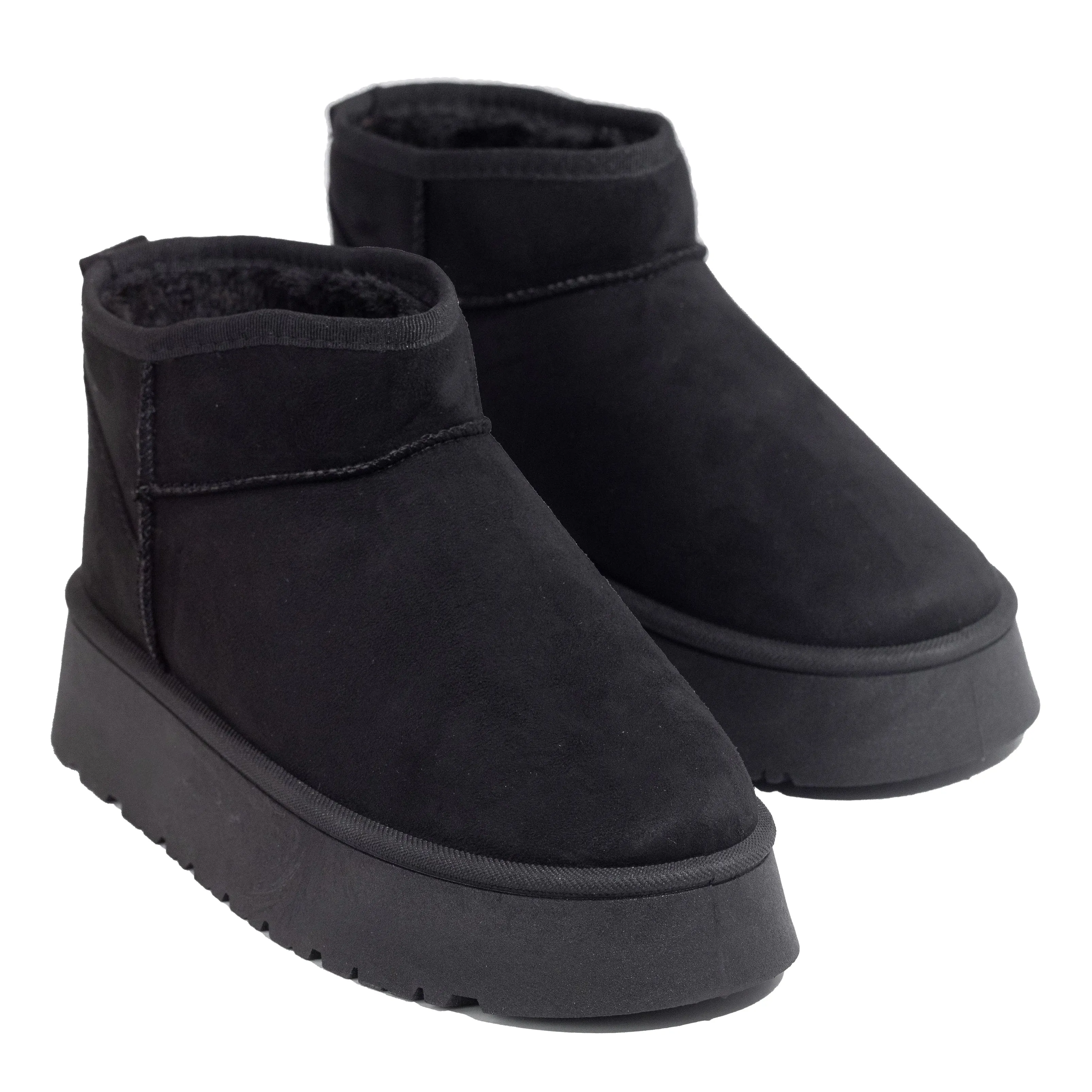 Oaklee - Women's Platform Booties, Slip-On Design & Faux Fur Lining, Perfect for Cold Weather Comfort