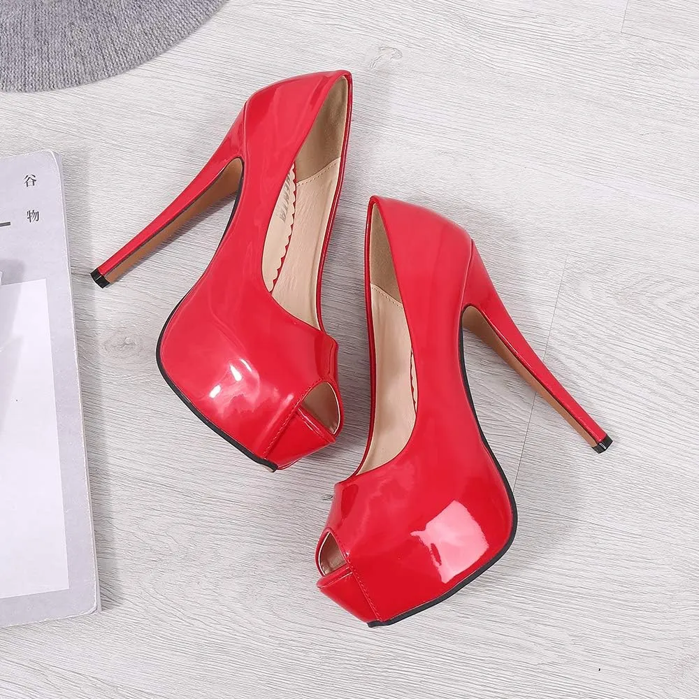 OCHENTA Women's Peep Toe Prom Heels Platform High Heels Sexy Dress Pumps