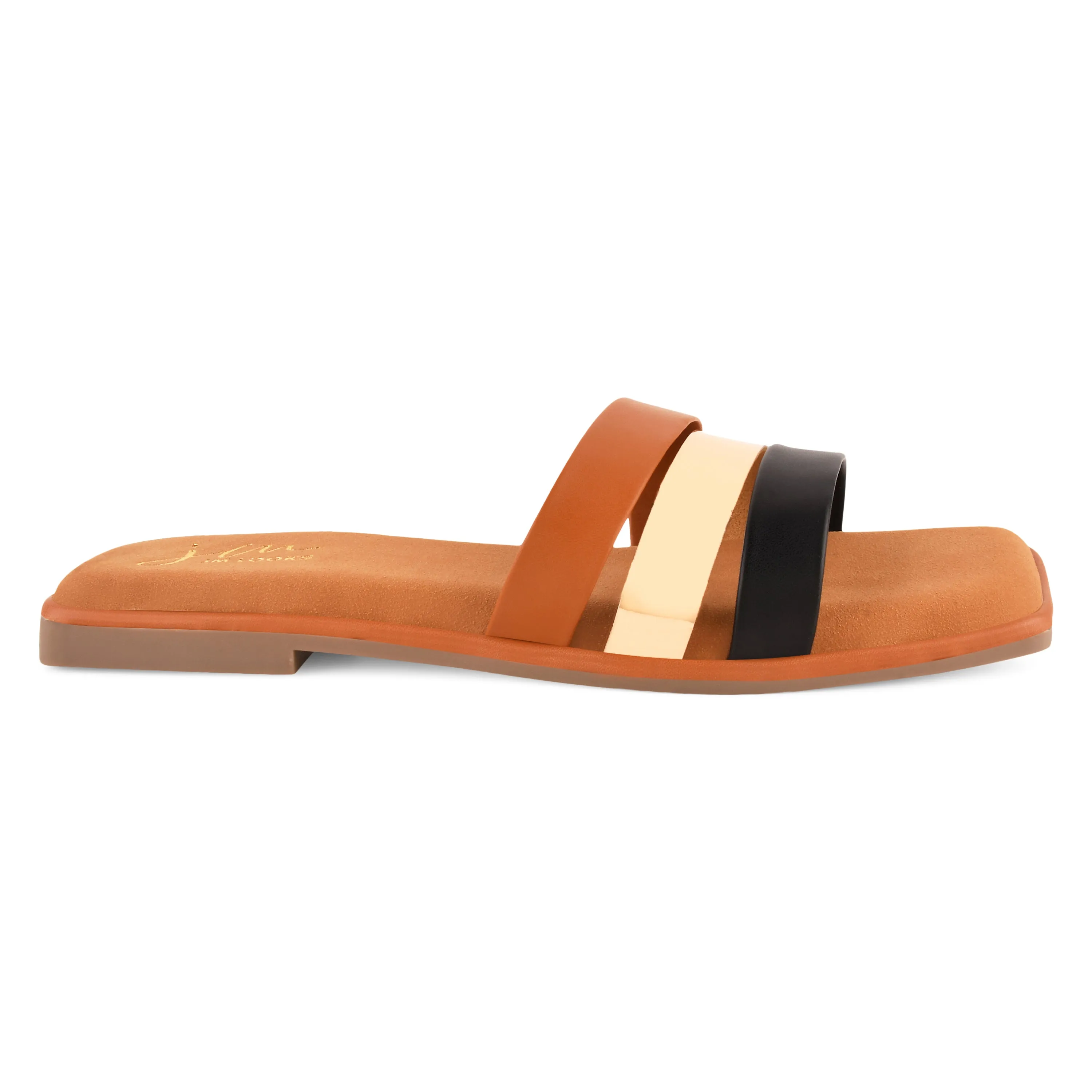 Open-Toe Slip-On Flat Sandals