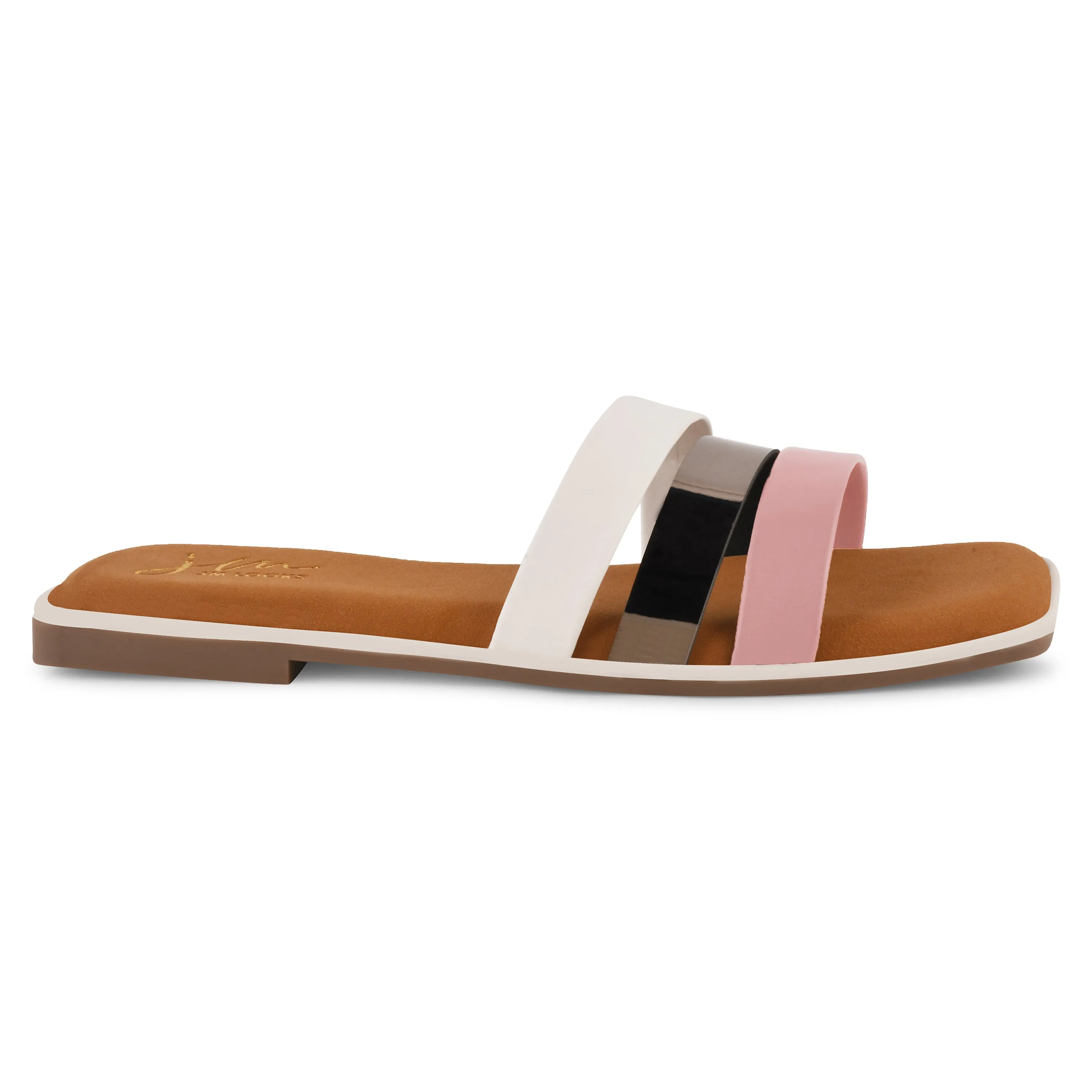 Open-Toe Slip-On Flat Sandals