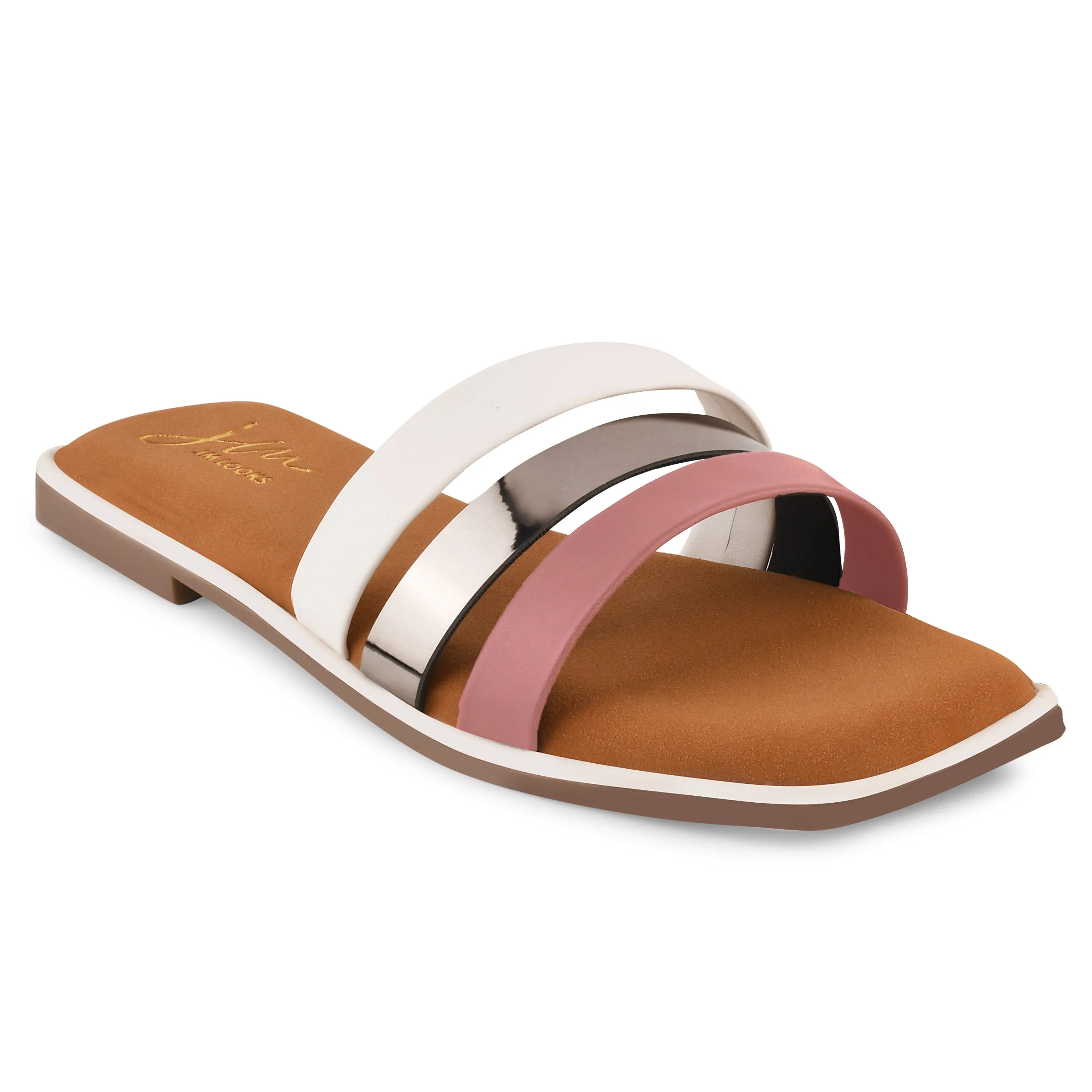 Open-Toe Slip-On Flat Sandals