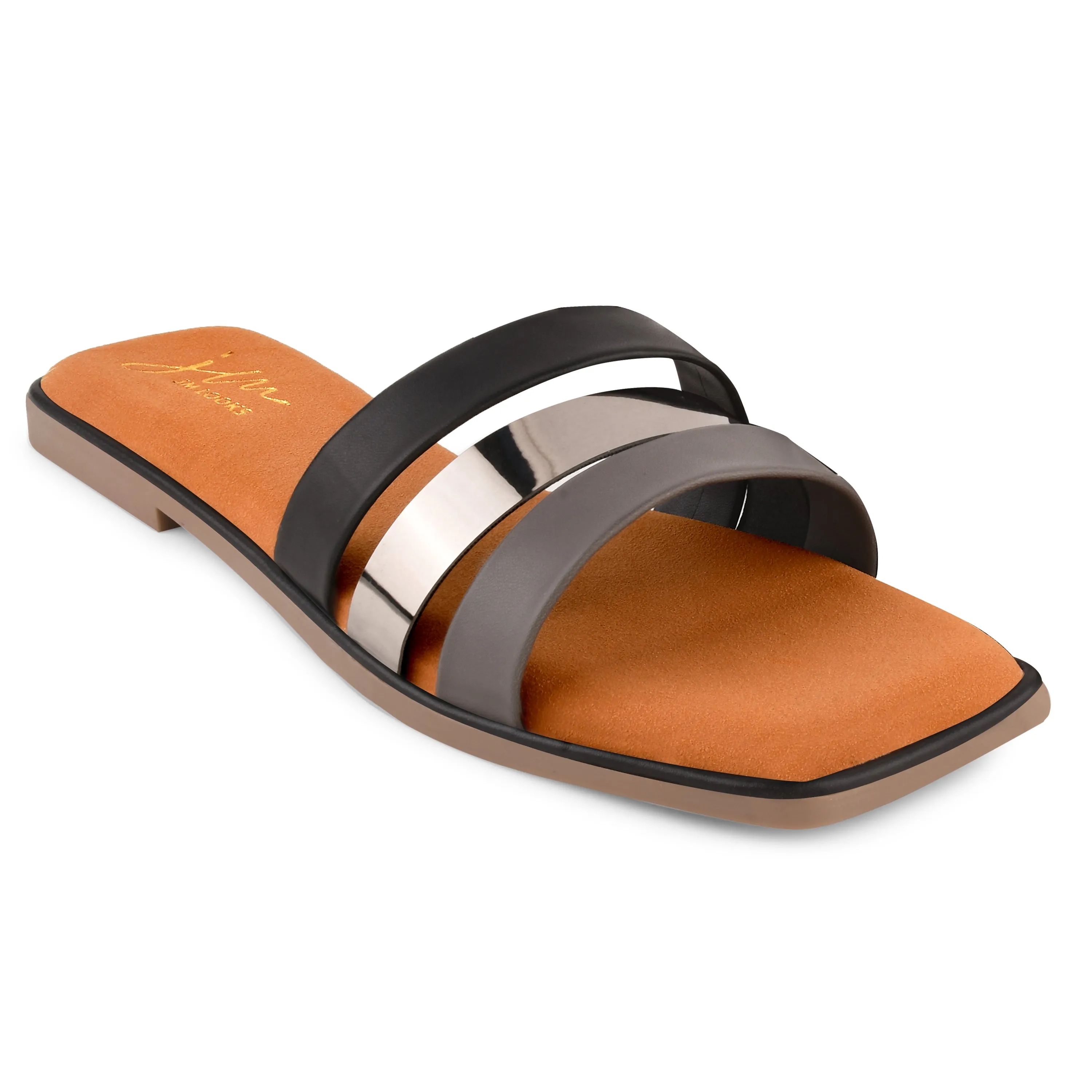 Open-Toe Slip-On Flat Sandals