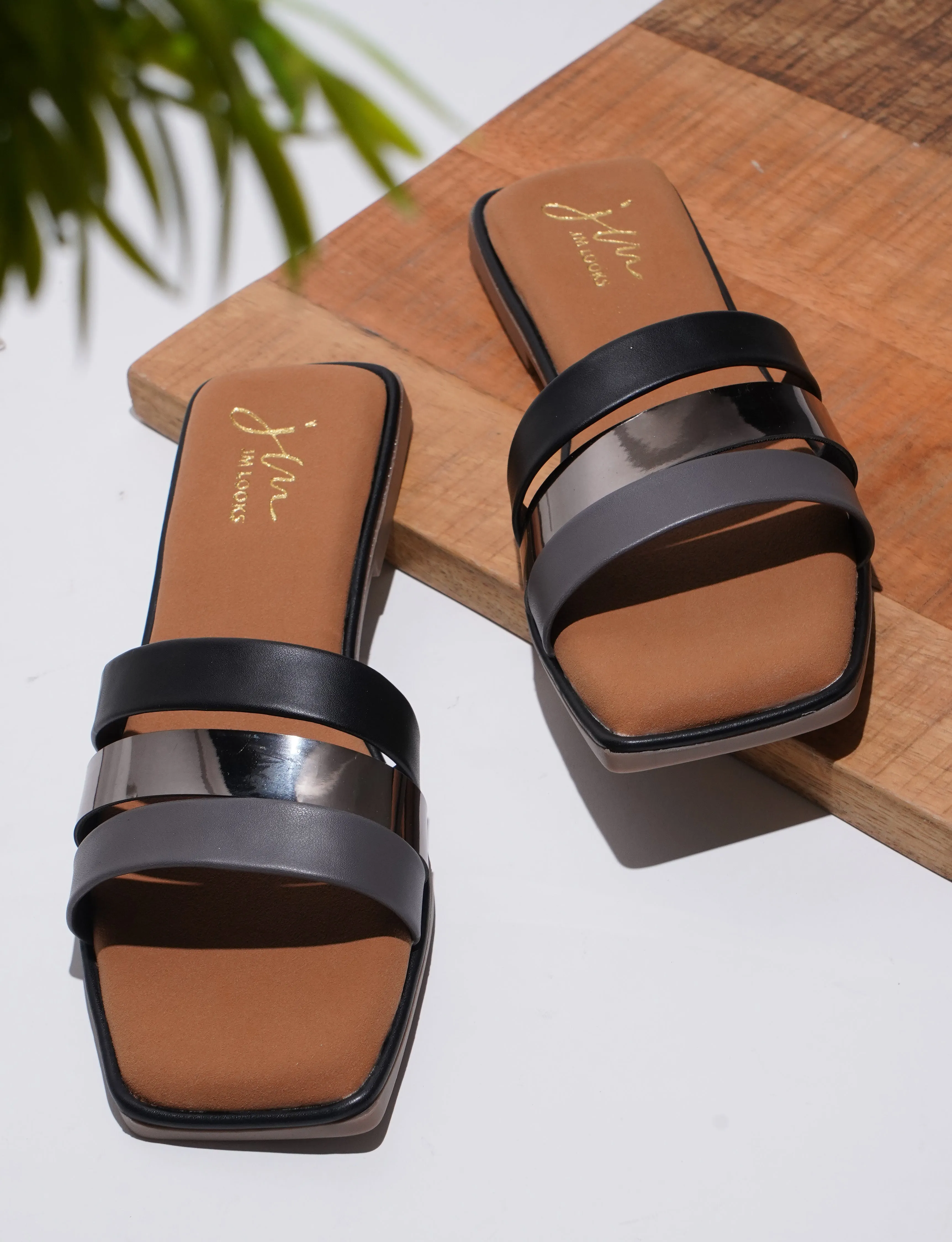 Open-Toe Slip-On Flat Sandals