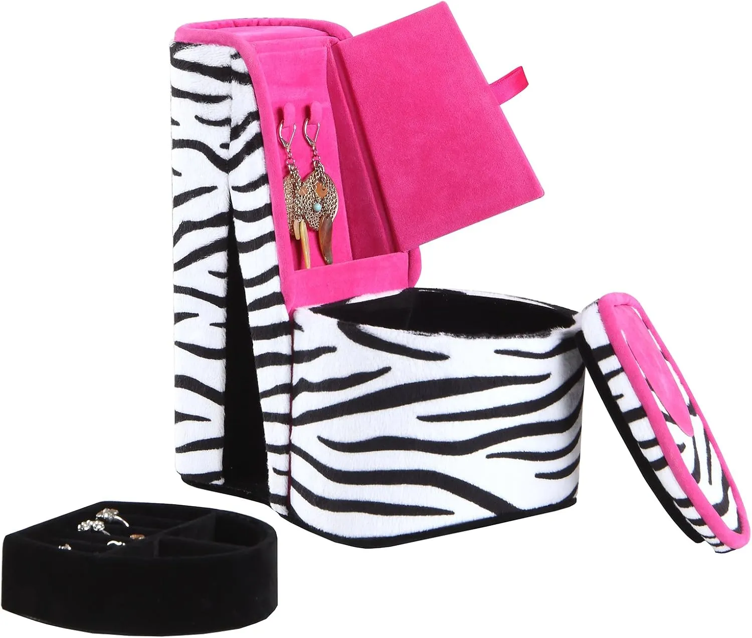 Ore International HBB1840 High Heel Shoe Hidden Jewelry Box, Zebra Print, 9"