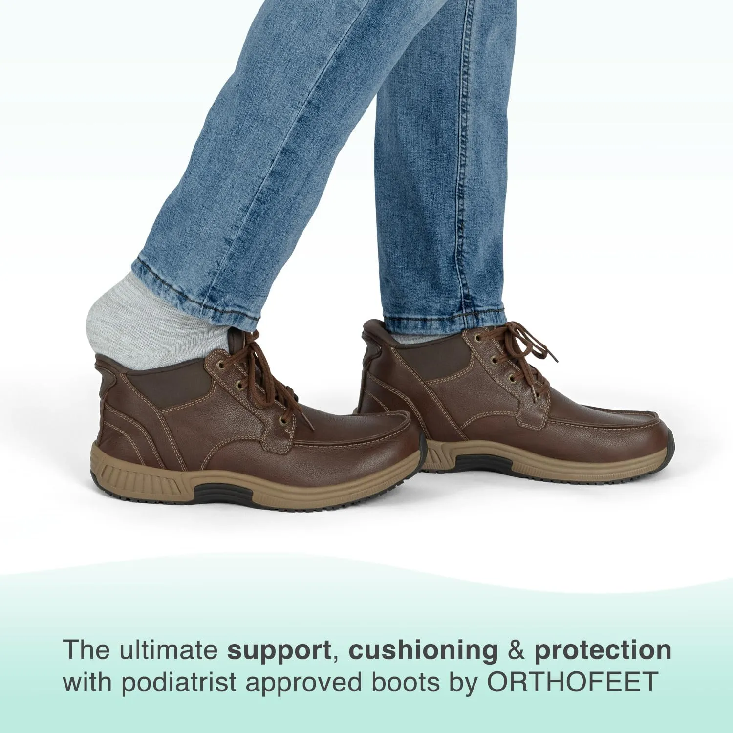 Orthofeet Men's Orthopedic Leather Verno Hands-Free Boot