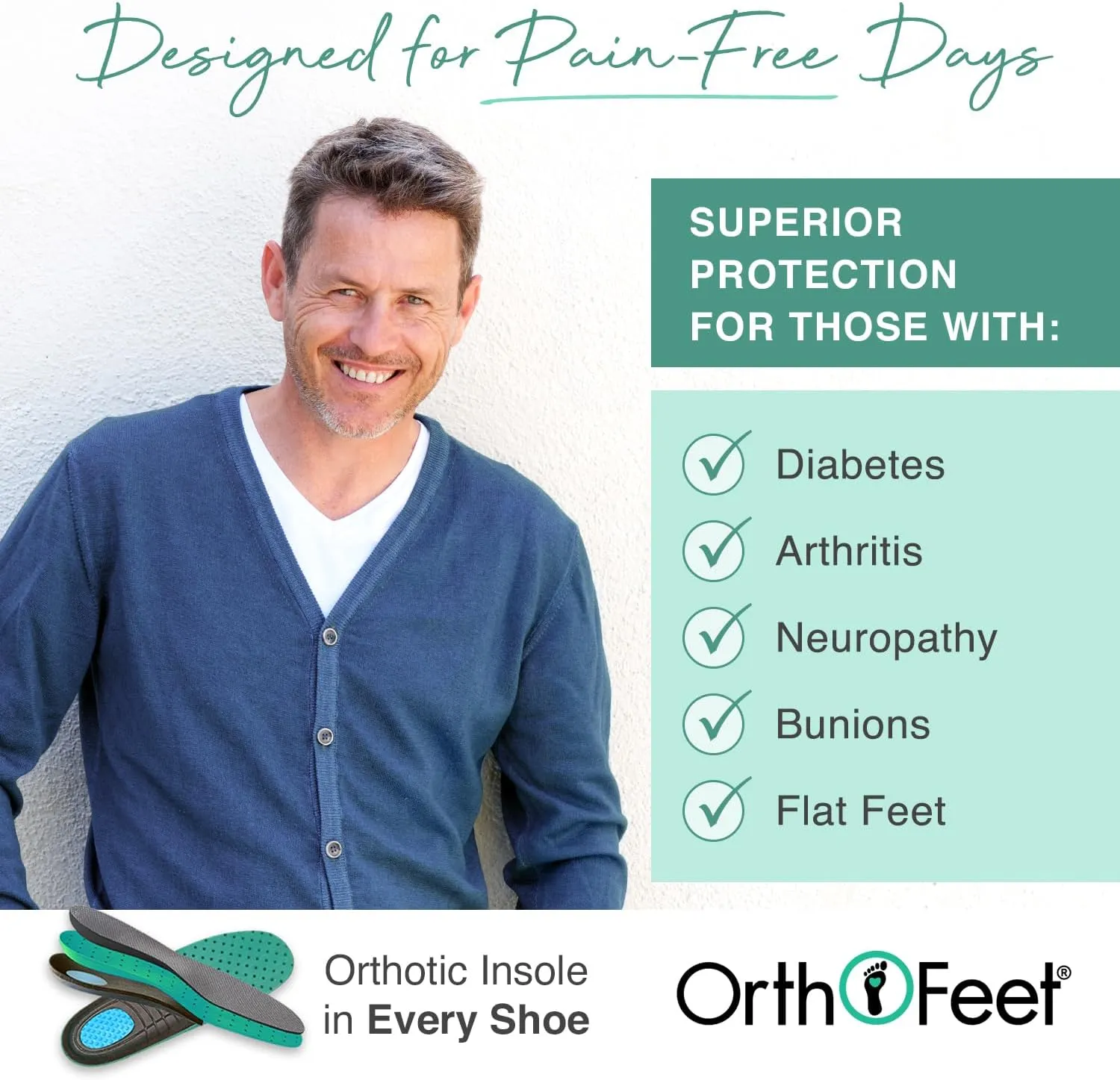 Orthofeet Men's Orthopedic Leather Verno Hands-Free Boot