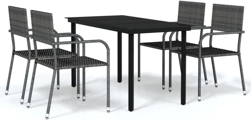 Outdoor Patio Furniture,5 Piece Patio Dining Set GrayDesigned for Camping, Resting, Outdoors.