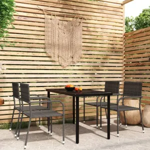 Outdoor Patio Furniture,5 Piece Patio Dining Set GrayDesigned for Camping, Resting, Outdoors.