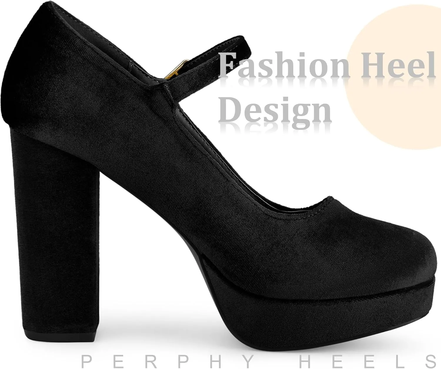 Perphy Platform Chunky Heels Mary Janes Pumps for Women