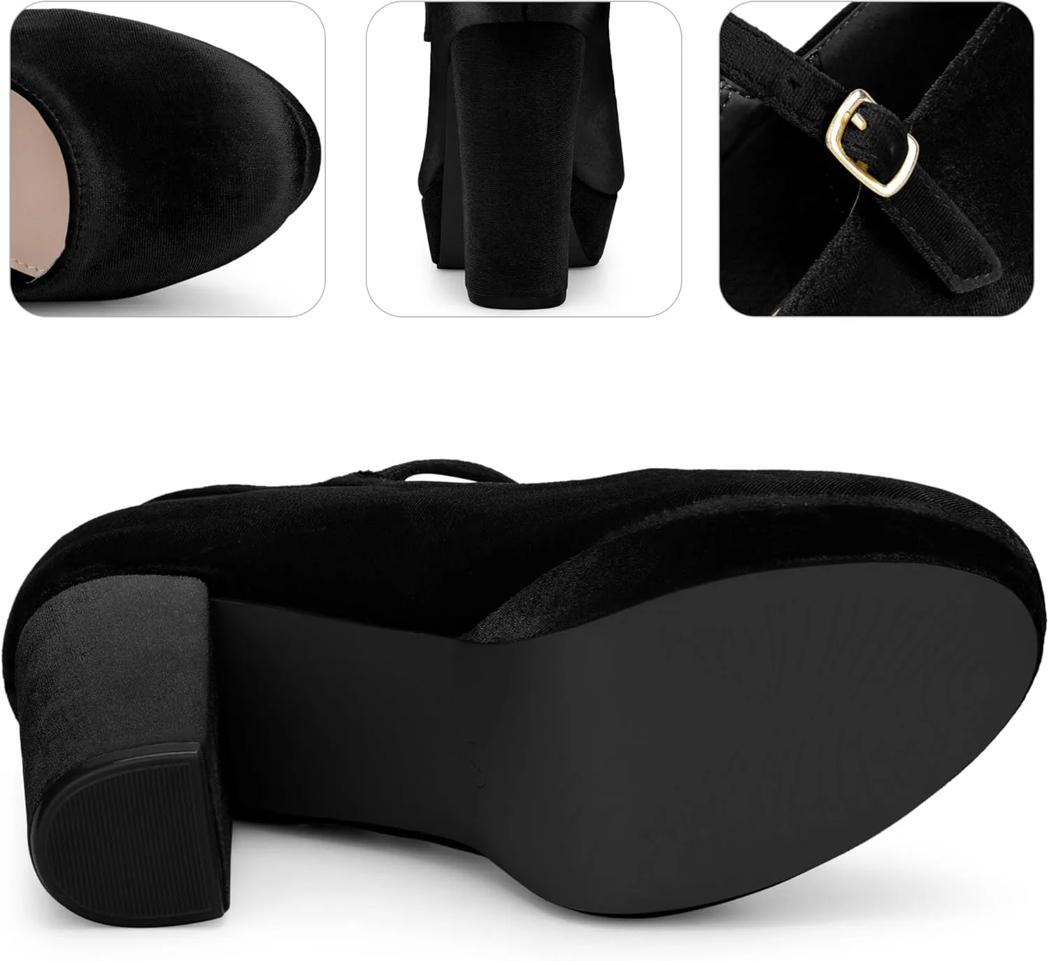 Perphy Platform Chunky Heels Mary Janes Pumps for Women
