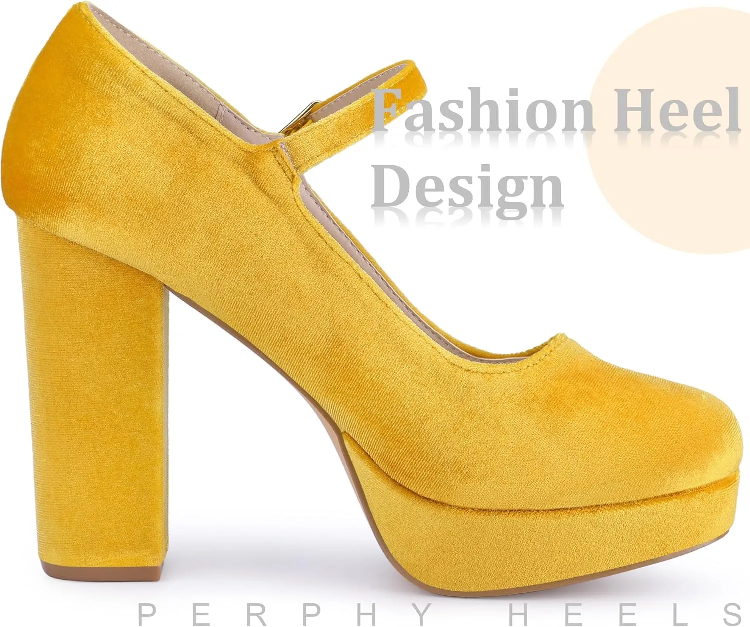 Perphy Platform Chunky Heels Mary Janes Pumps for Women