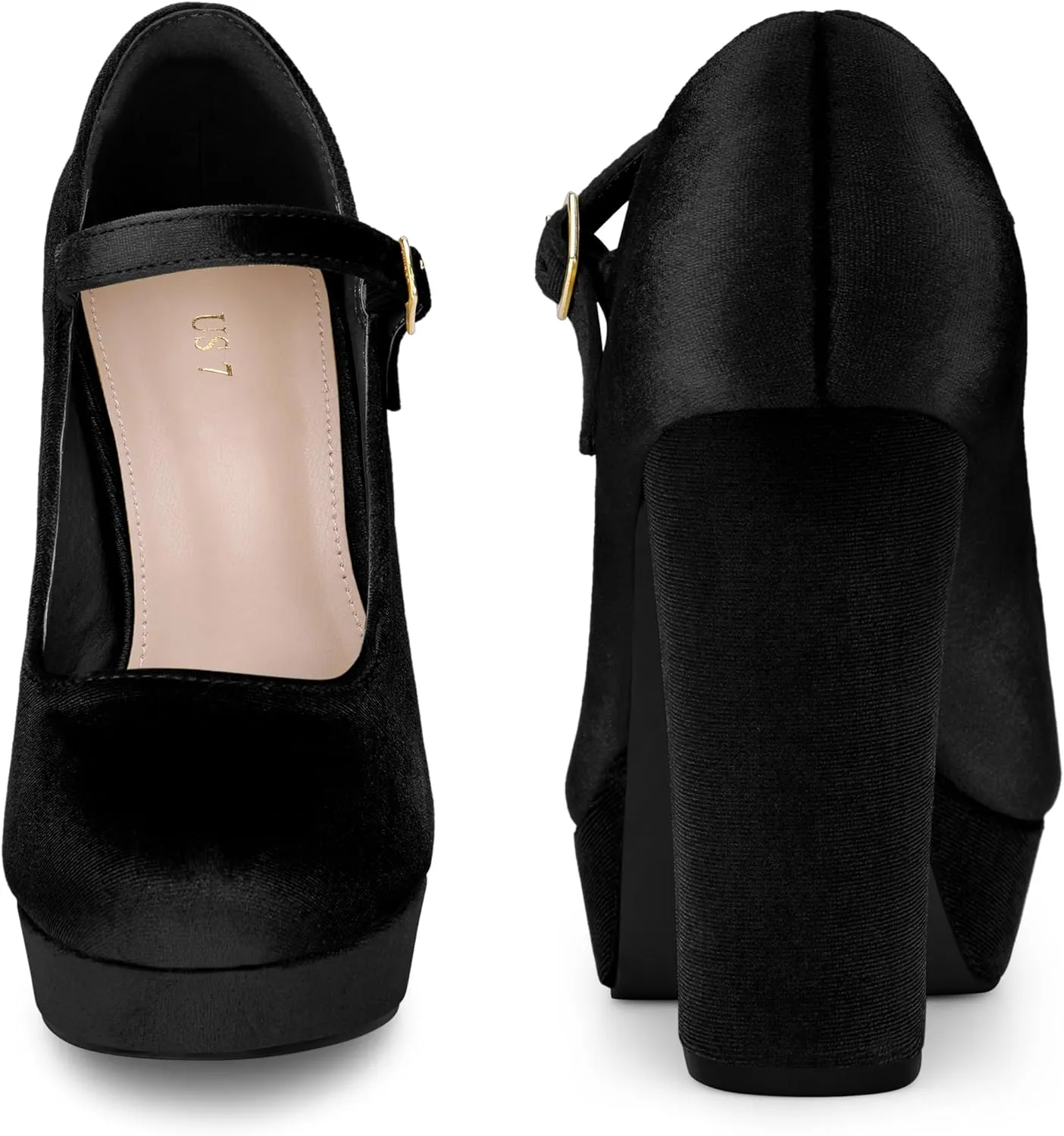 Perphy Platform Chunky Heels Mary Janes Pumps for Women