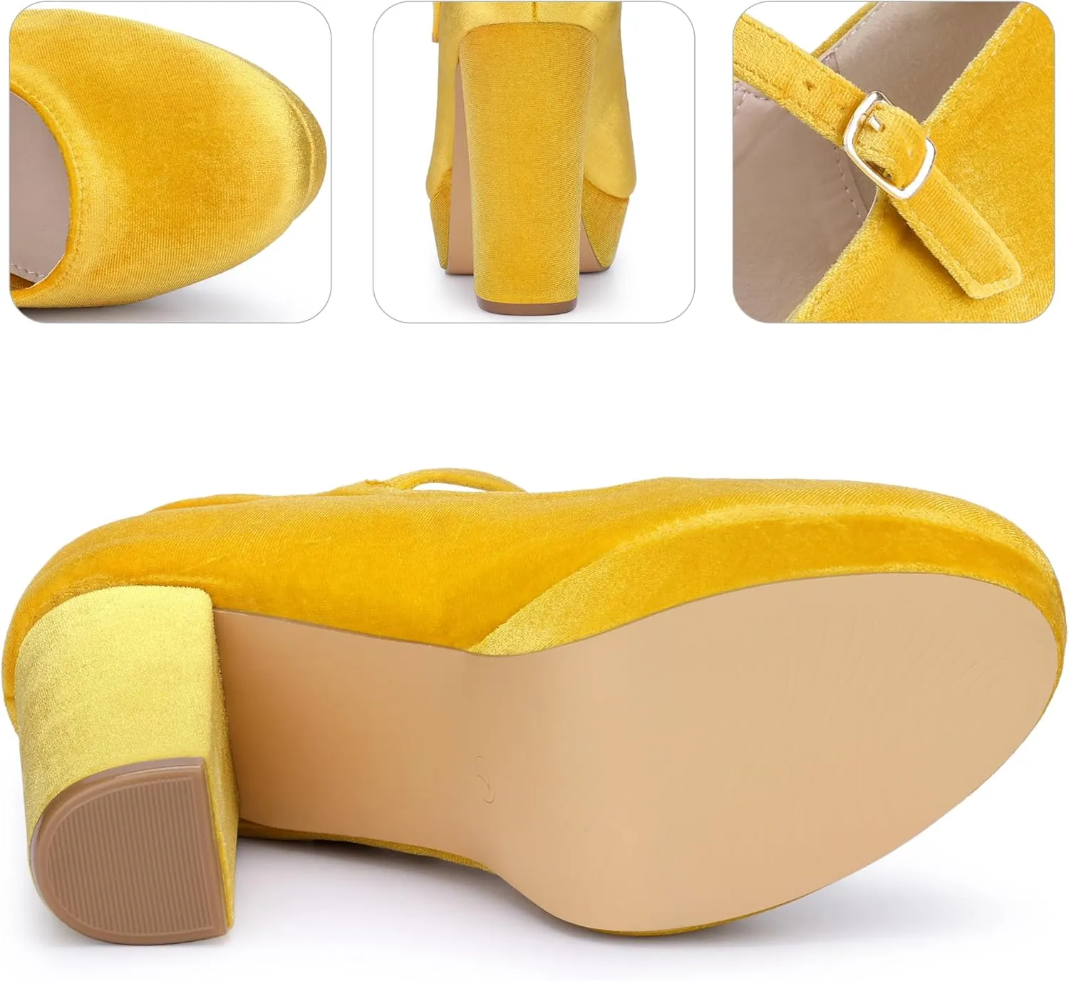 Perphy Platform Chunky Heels Mary Janes Pumps for Women