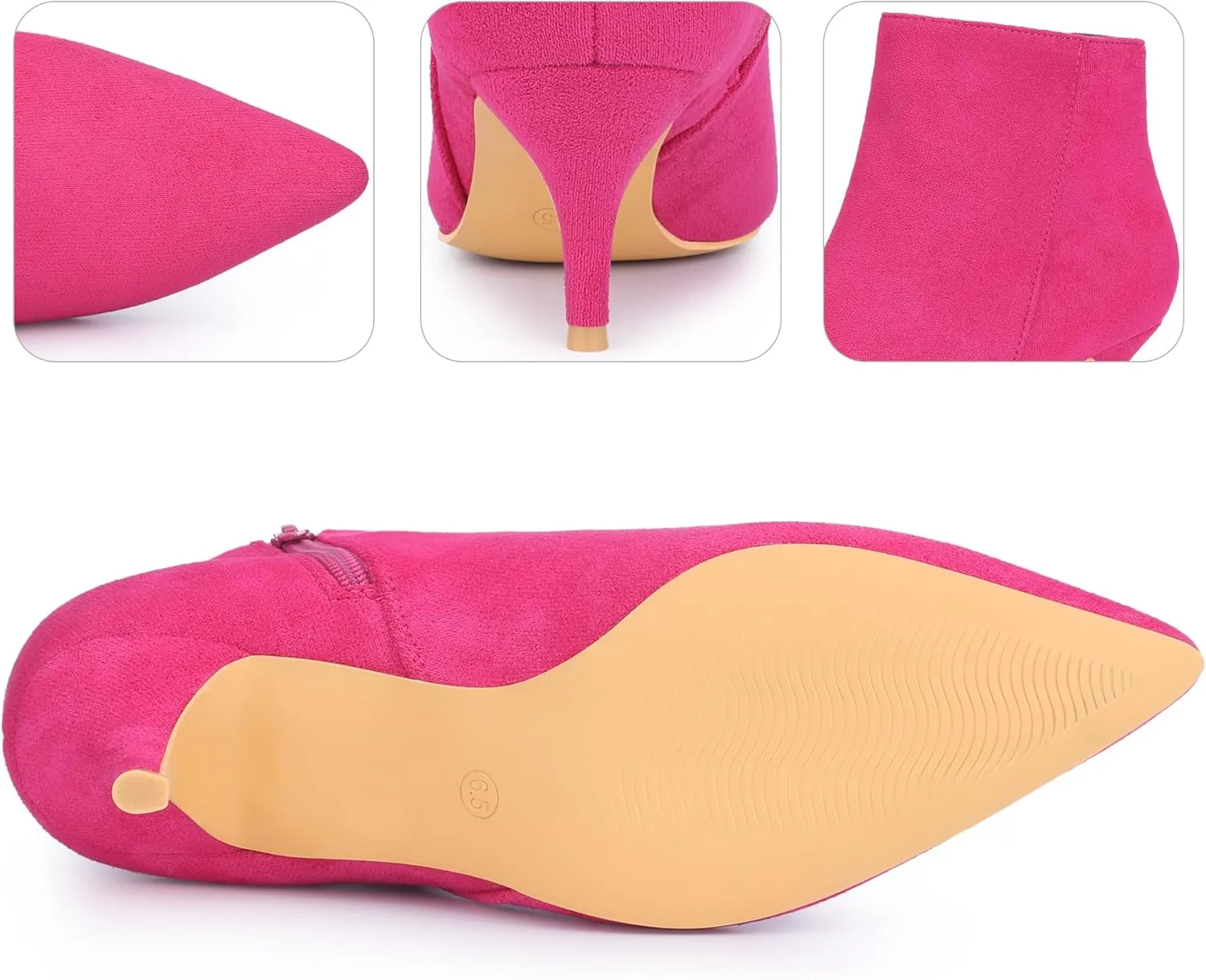 Perphy Pointed Toe Kitten Heels Ankle Booties Stiletto Heels Ankle Boots for Women
