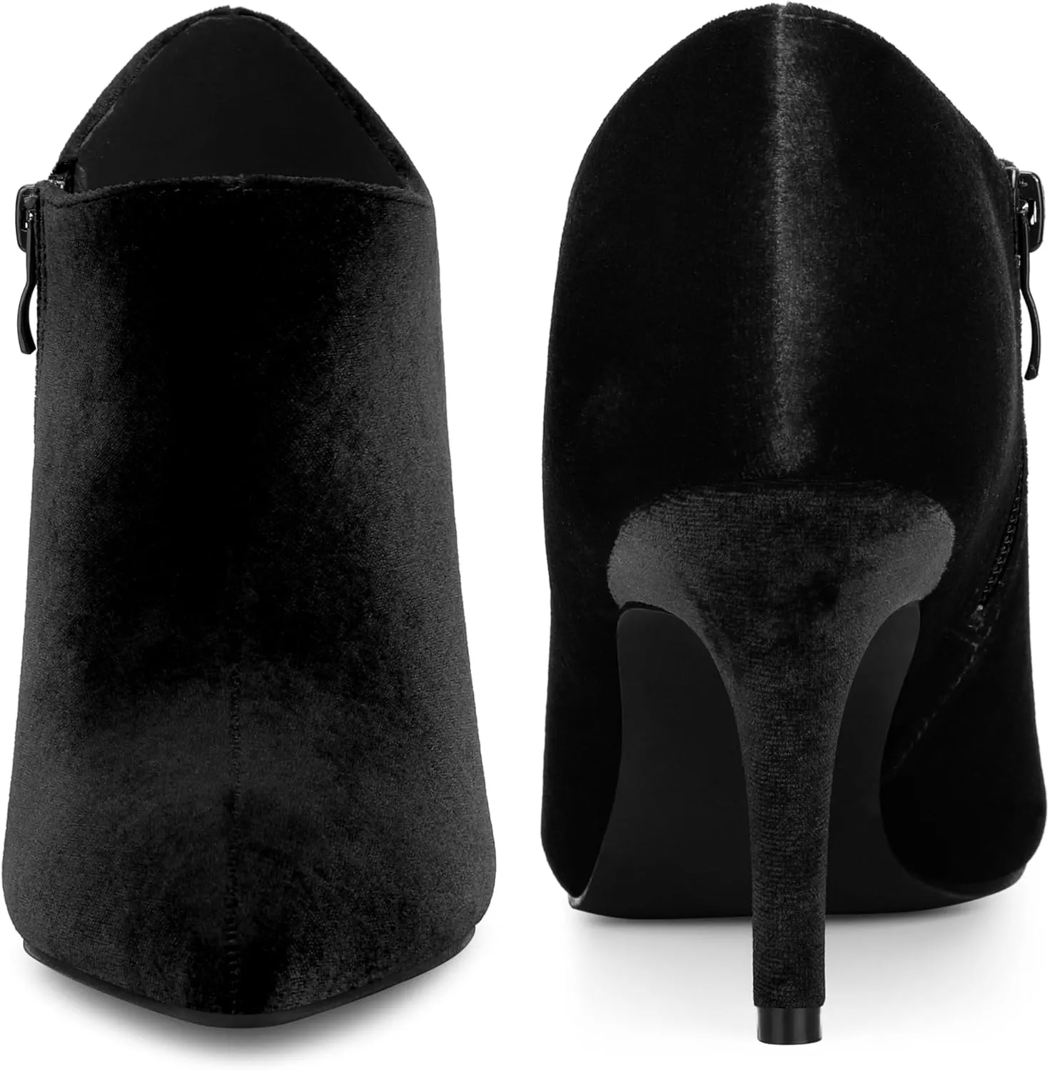 Perphy Velvet Pointy Toe Stiletto Heels Booties for Women