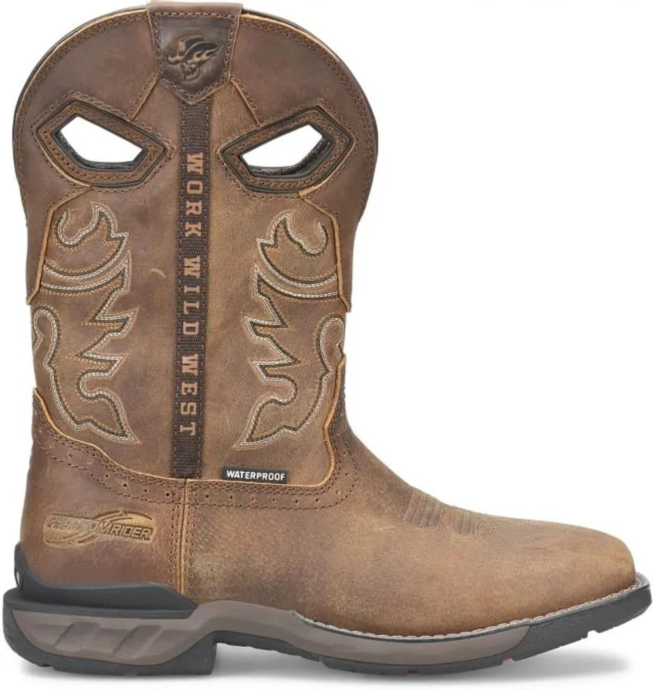 PHANTOM RIDER Men's Wilmore 11” Waterproof Wide Square Toe Roper Boot