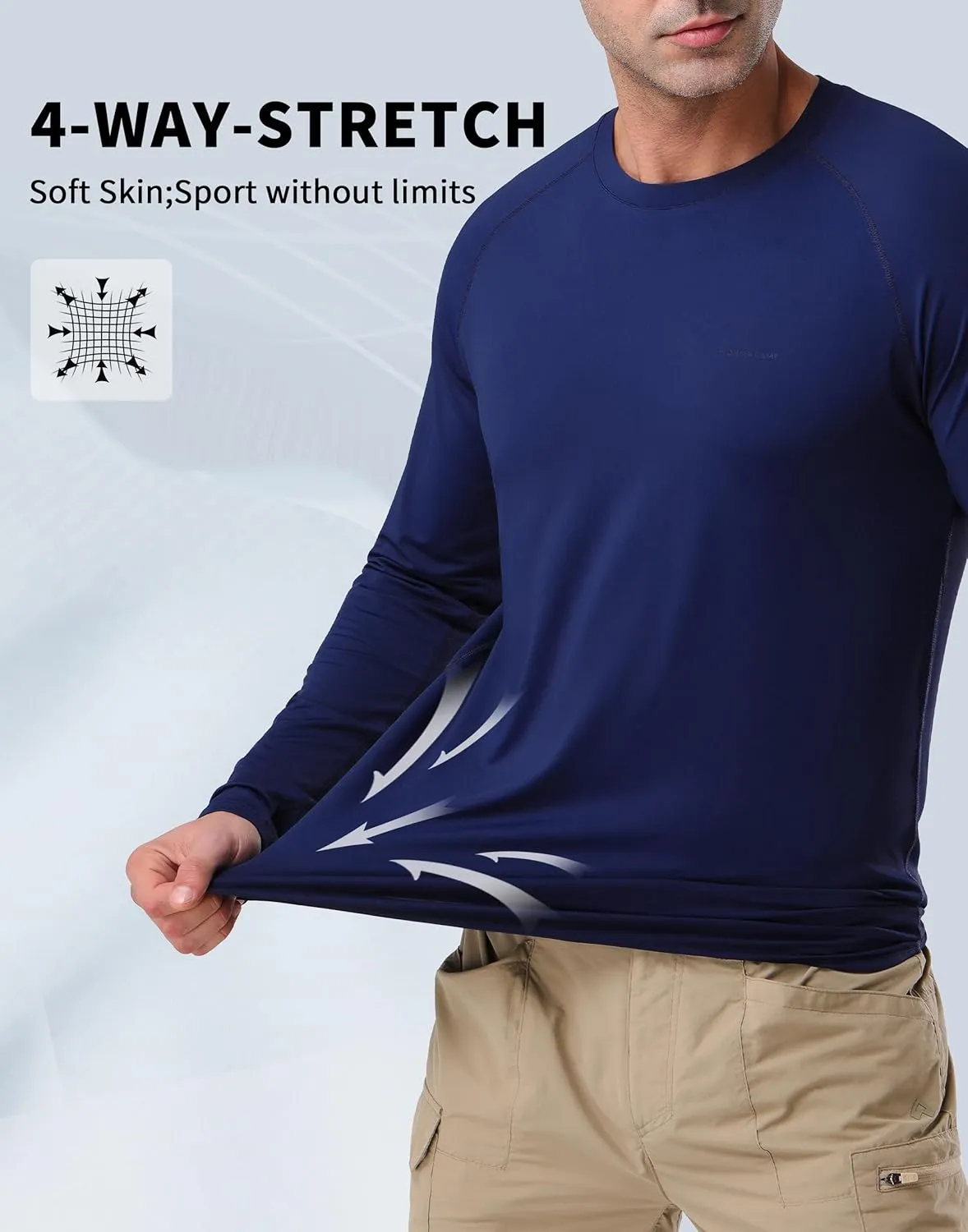 Pioneer Camp Men's Sun UV Protection SPF Shirts UPF50  Rash Guard Long Sleeve Lightweight Hiking Quick Dry Running Swim Shirt