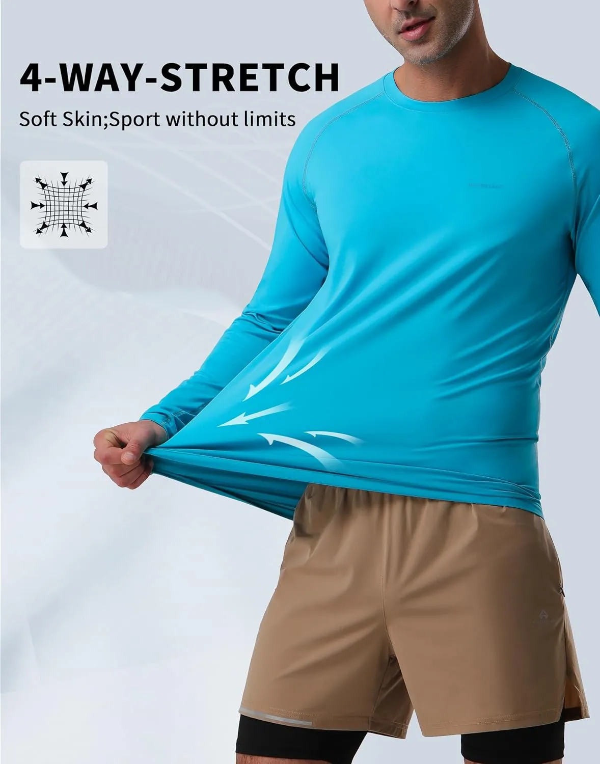 Pioneer Camp Men's Sun UV Protection SPF Shirts UPF50  Rash Guard Long Sleeve Lightweight Hiking Quick Dry Running Swim Shirt