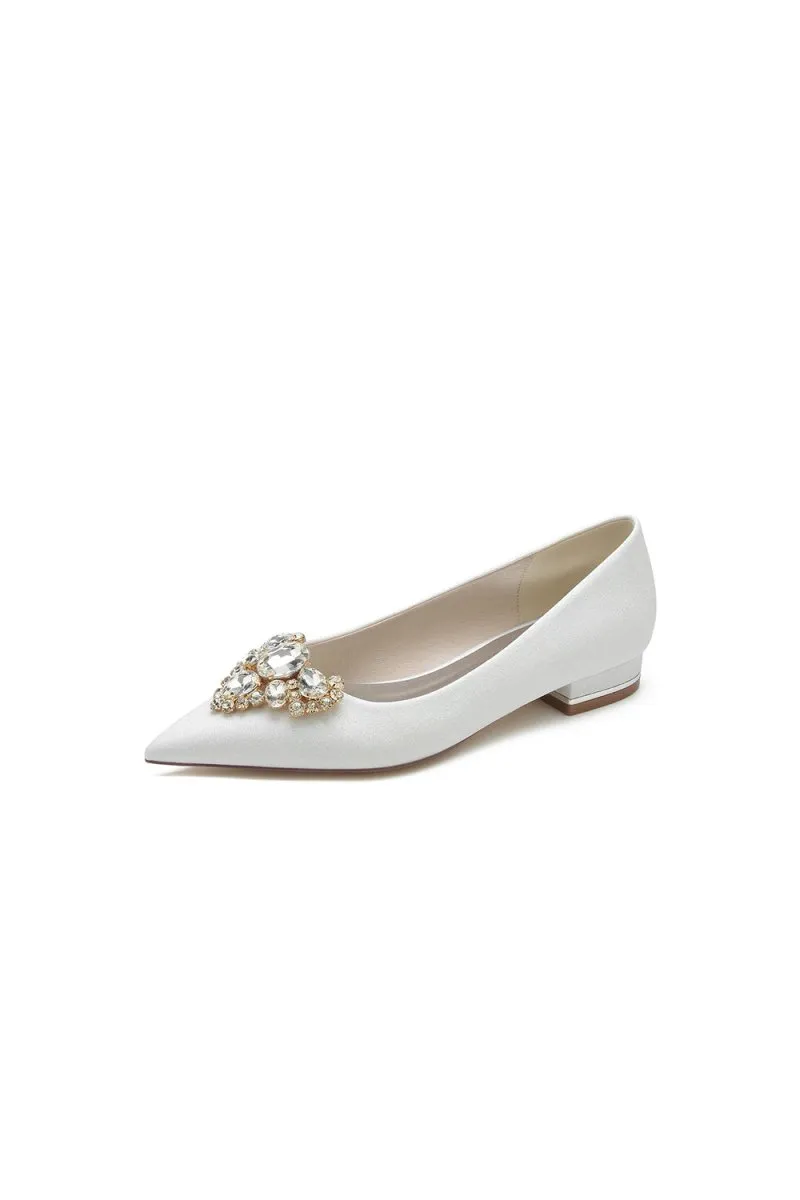 Pointed Toe Rhinestone Glitter Women's Wedding Shoes