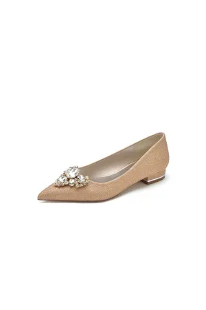 Pointed Toe Rhinestone Glitter Women's Wedding Shoes