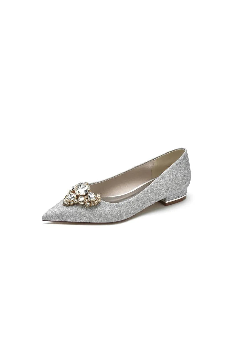 Pointed Toe Rhinestone Glitter Women's Wedding Shoes
