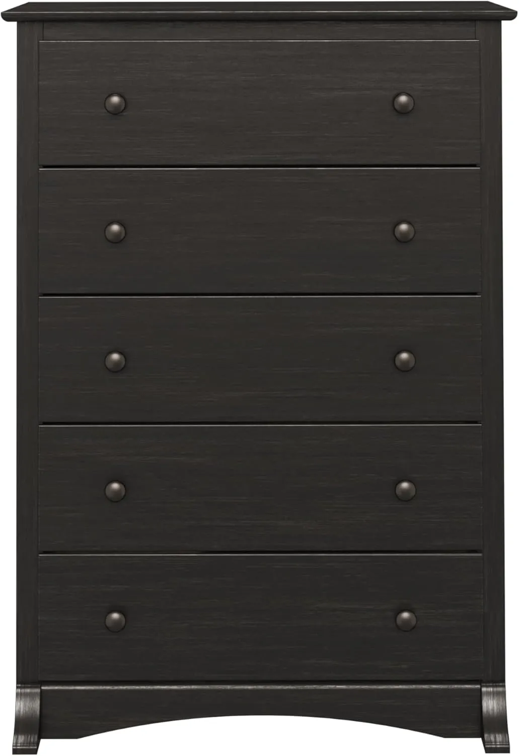 Prepac Sonoma Traditional 5-Drawer Tall Dresser for Bedroom, Functional Bedroom Dresser Chest of Drawers 17.75" D x 31.5" W x 44.75" H, Washed Black