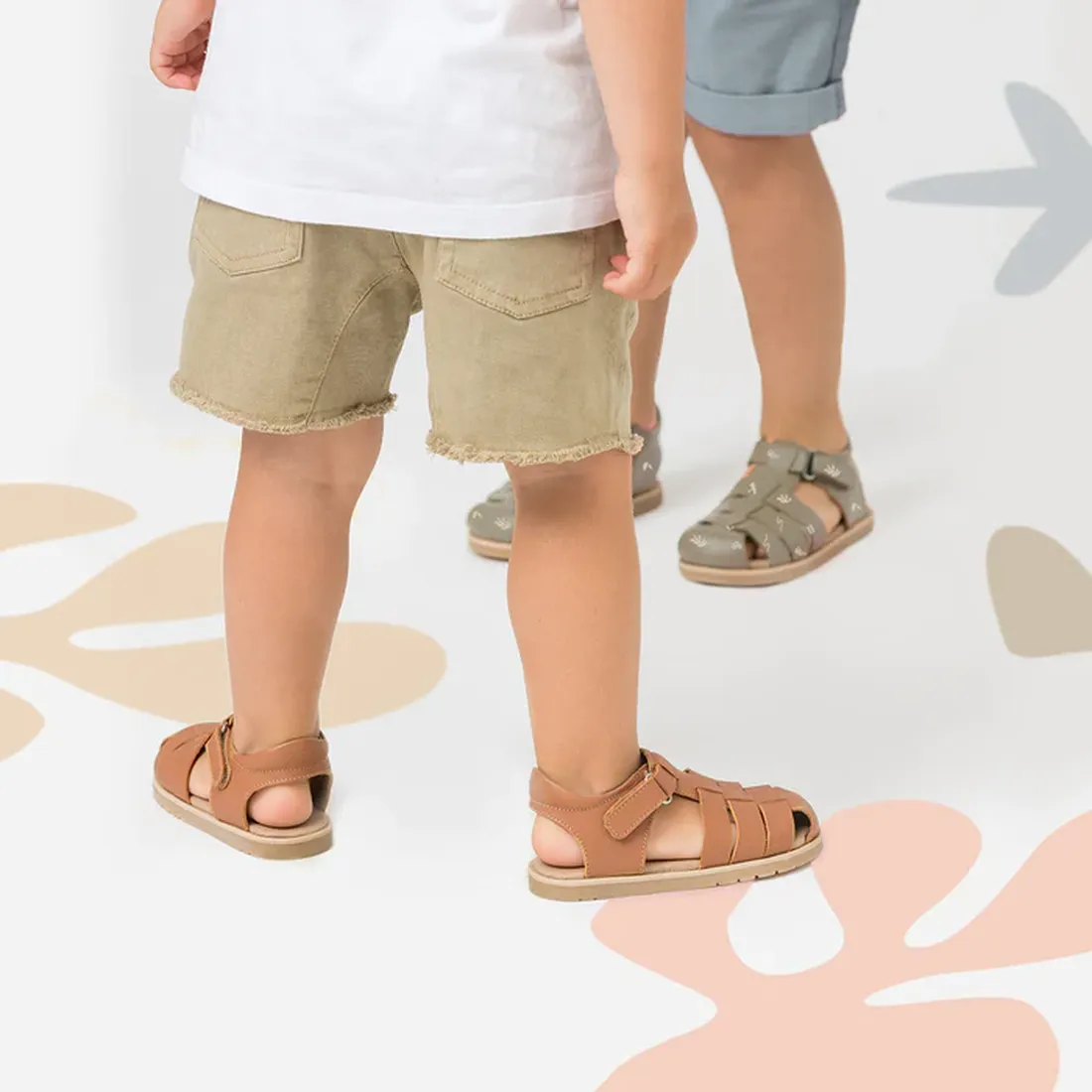Pretty Brave Rocco Closed Toe Tan Leather Sandal 29-31