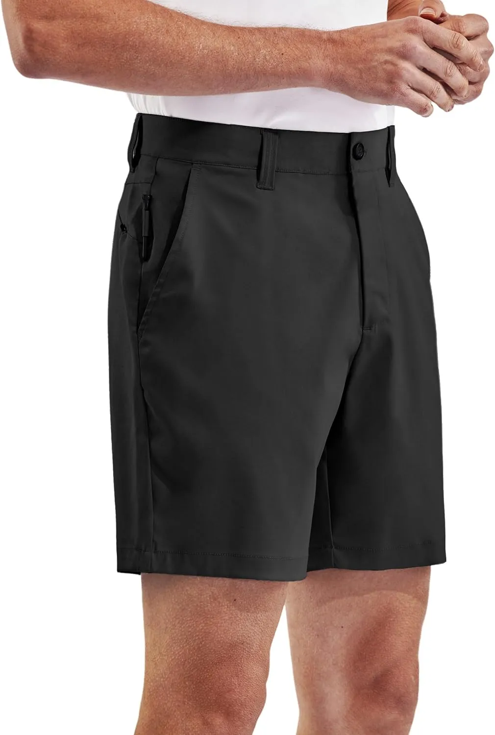 PULI Men's Golf Dress Shorts Flat Front Hybrid 7 Inch Lightweight Quick Dry Chino Casual with Pockets