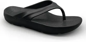 Pure Stride Therapeutic Flip Flops, Orthotic Thong Sandals for Plantar Fasciitis, Metatarsal and Heel Spurs, Feet Pain Relief and Arch Support - Black, Men’s Size 12
