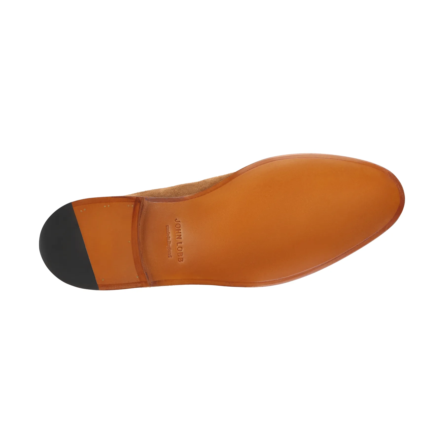 "Aley" Suede Loafer with Hand-Stitched Apron in Brown