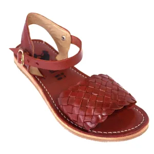"Lupita" Leather Sandal - Chestnut
