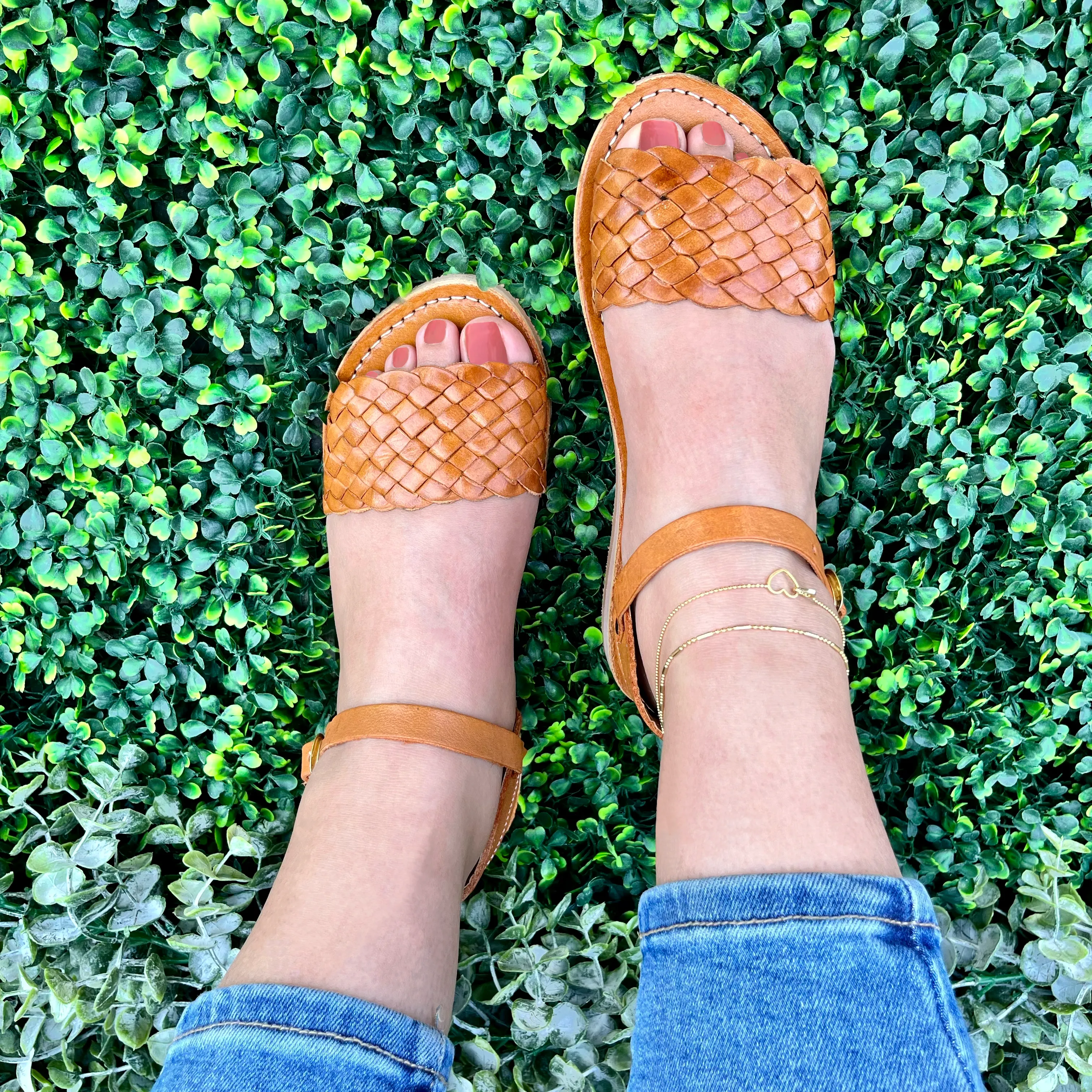 "Lupita" Leather Sandal - Honey