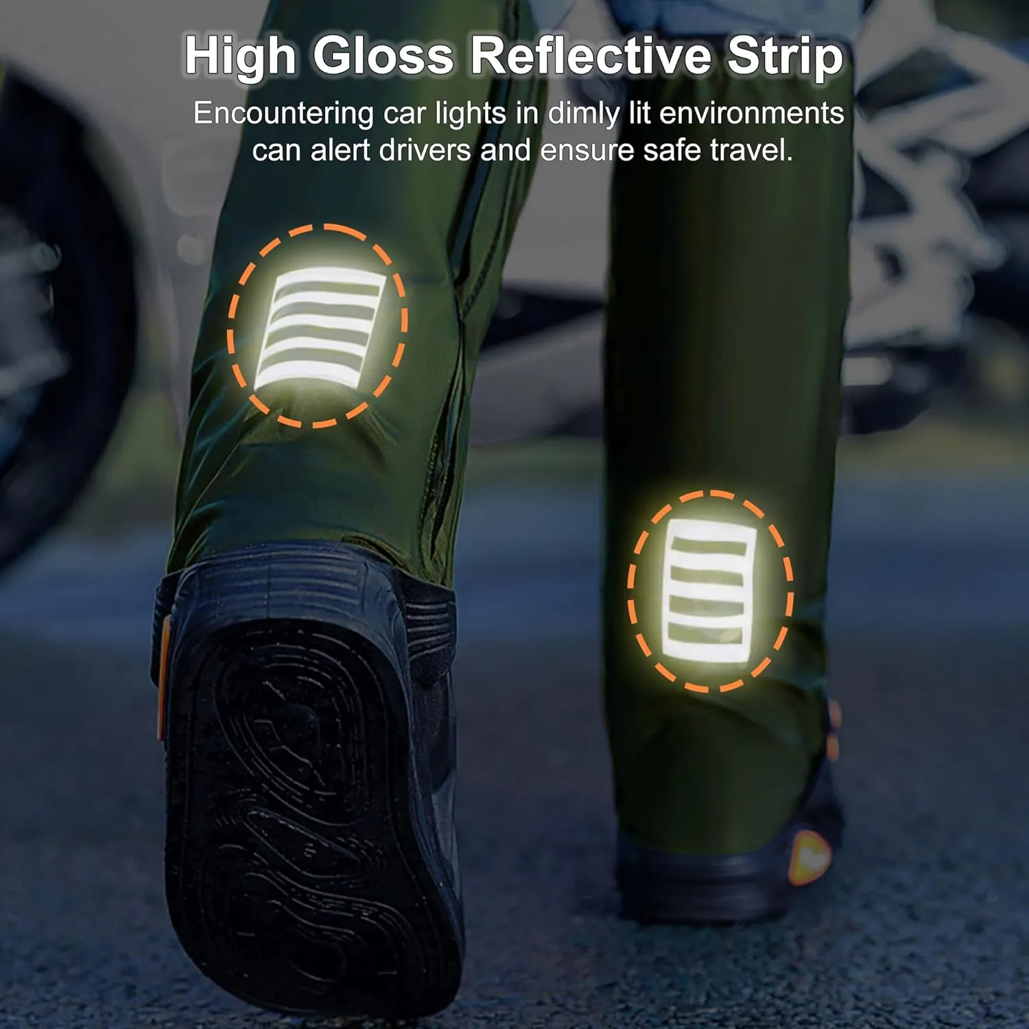 Rain Shoe Covers Waterproof Rain Boot Shoe Cover for Men and Women (Green, L)