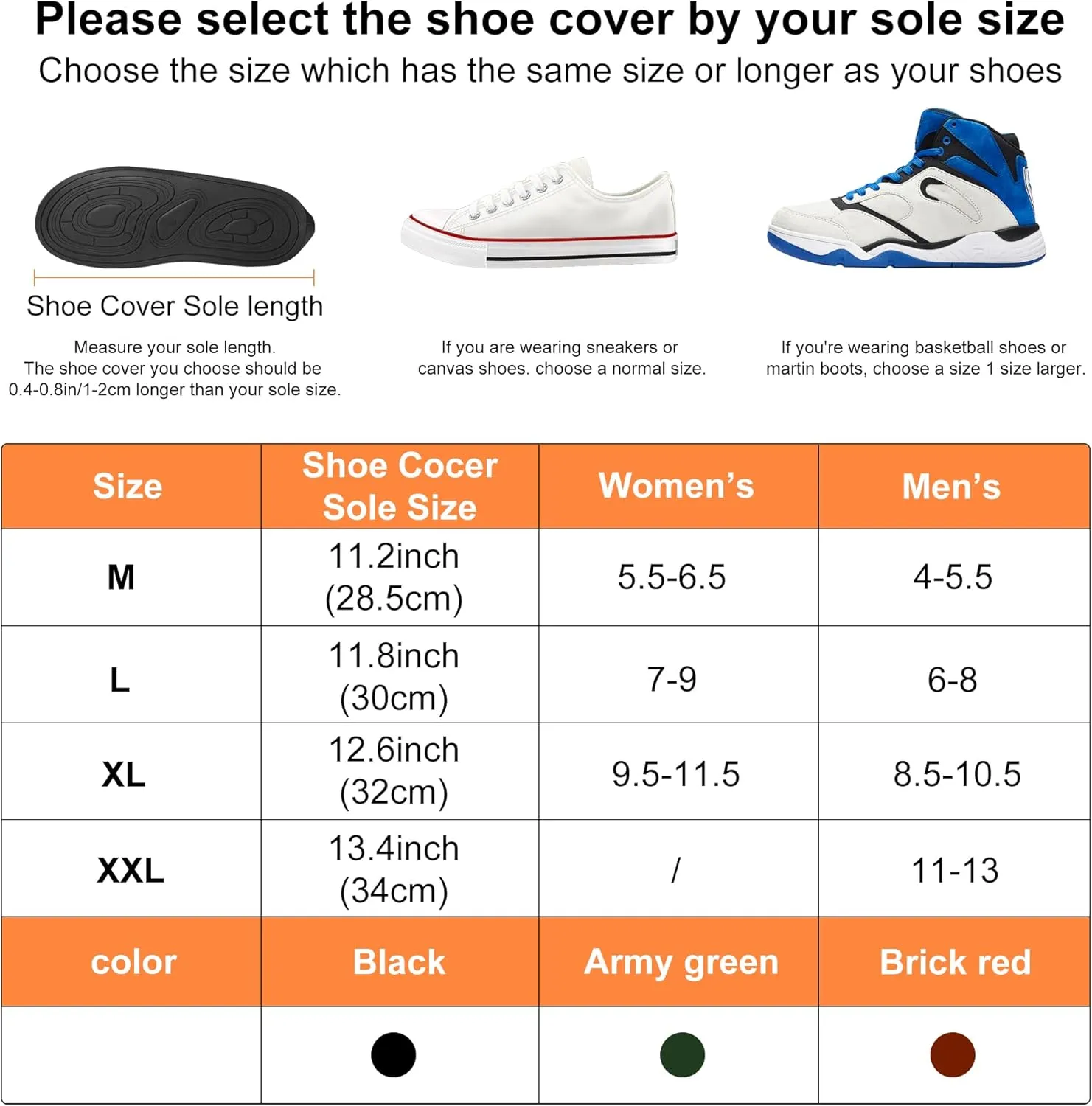 Rain Shoe Covers Waterproof Rain Boot Shoe Cover for Men and Women (Green, L)