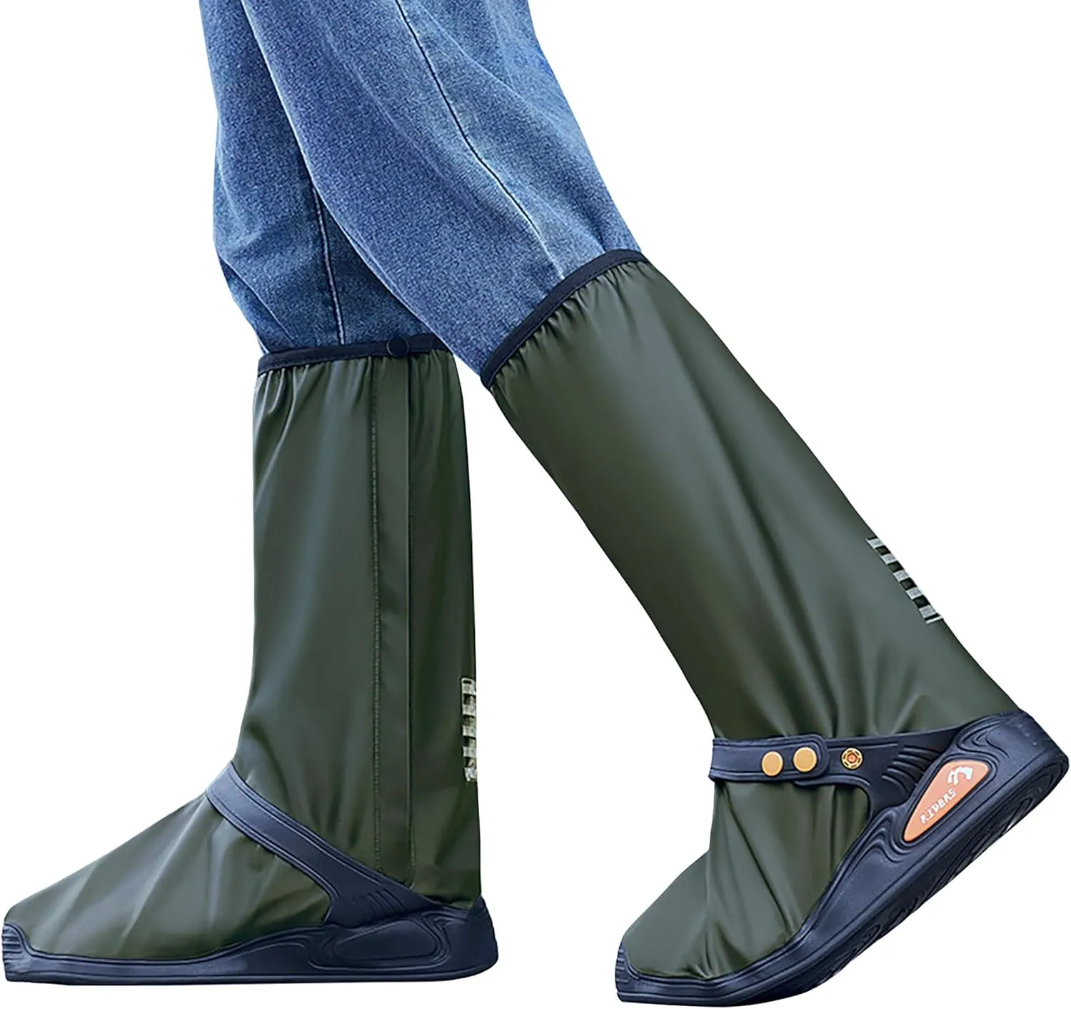 Rain Shoe Covers Waterproof Rain Boot Shoe Cover for Men and Women (Green, L)