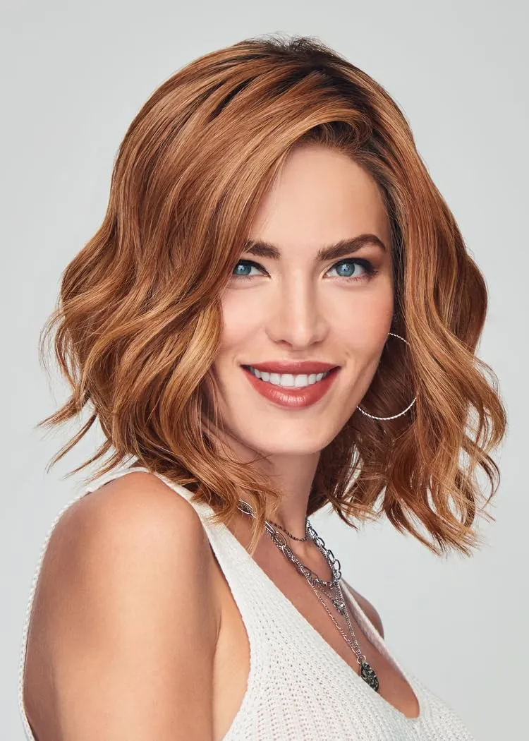 Raquel Welch Simmer Elite Layered Shoulder Length Wig With Lightweight Hand-Tied Base, Average Cap - RL12/22SS SS Cappuccino