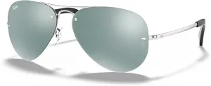 Ray-Ban RB3449 Aviator Sunglasses For Men For Women   BUNDLE with Designer iWear Eyewear Care Kit
